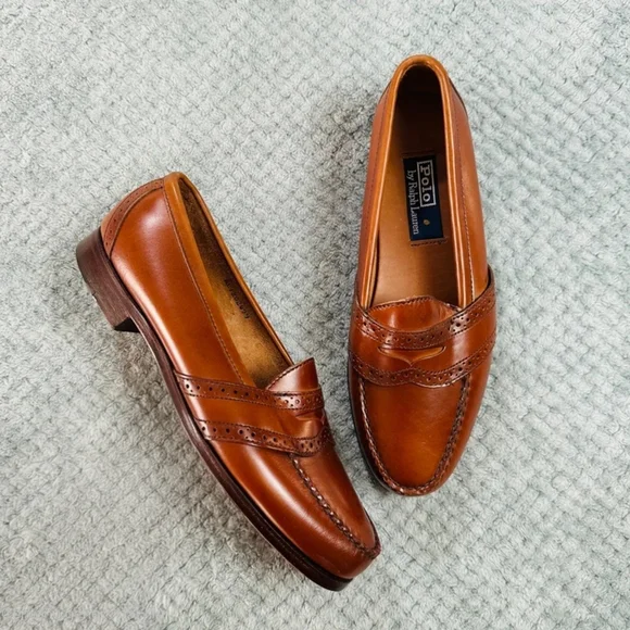 Polo by Ralph Lauren Men's Tan Leather Loafers - Picture 2 of 3